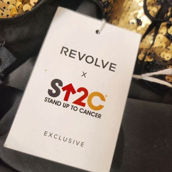 NBD x Revolve Sequin Halter Style Midi Dress Gold Size S NWT - Picture 10 of 11